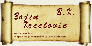 Bojin Kreclović vizit kartica